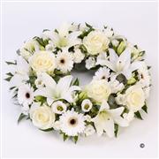 Large Rose &amp; Lily White Wreath 